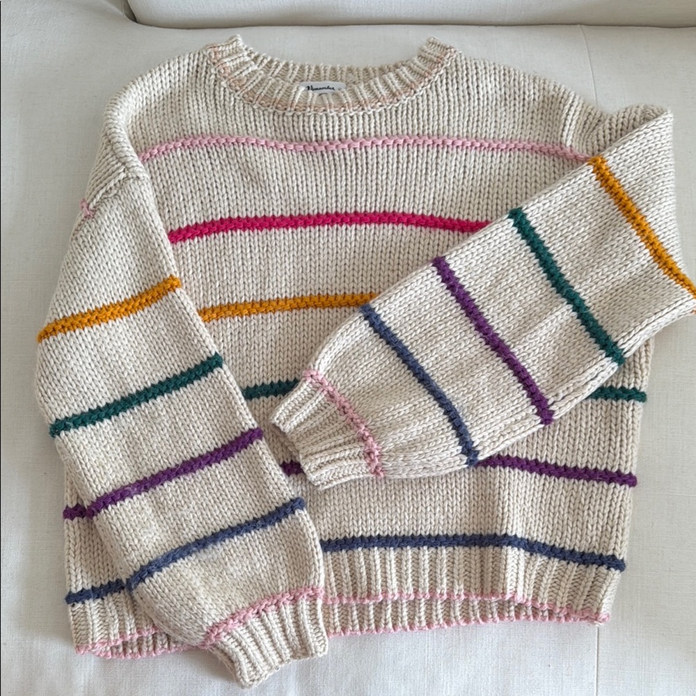 Colorful Striped Crew Neck Sweater